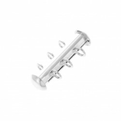 Fermoir Magnétique Barre Argenté 3 rangs 21X10mm (X1)