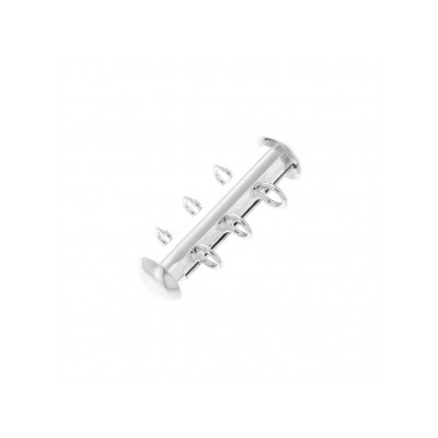 Fermoir Magnétique Barre Argenté 3 rangs 21X10mm (X1)