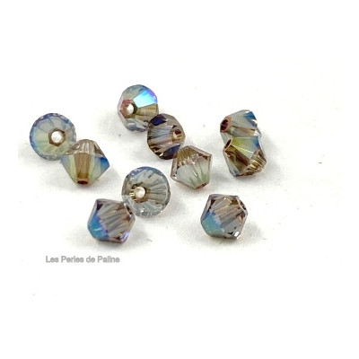 Toupies 4mm Iridescent Green Ab- réf. 5328 Xilion (x20) Toupies 4mm Iridescent Green Ab- réf. 5328 Xilion (x20)