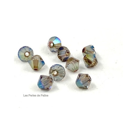 Toupies 4mm Iridescent Green Ab- réf. 5328 Xilion (x20)