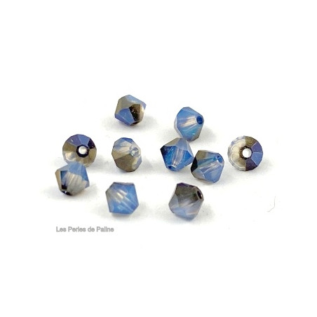 Toupies 4mm White Opal Sky Blue - réf. 5301 (x20)