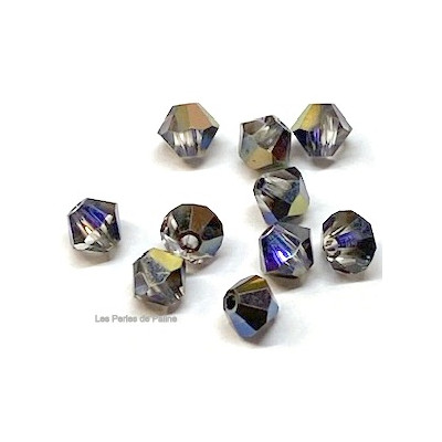 Toupies 4mm Crystal Héliotrope - réf. 5301 (x20) Toupies 4mm Crystal Héliotrope - réf. 5301 (x20)