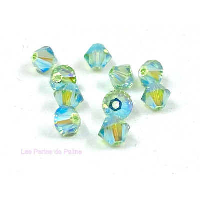 Toupies 4mm Chrysolite AB2X- réf. 5328 Xilion (x20) Toupies 4mm Chrysolite AB2X- réf. 5328 Xilion (x20)