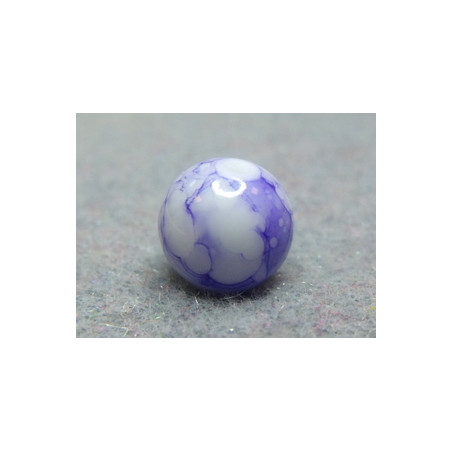 Perle en verre peinte à la main Lavande 12mm(X1)  