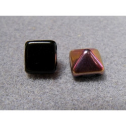 Perle Beadstud 12X12mm Noir Sliperit(X4) 