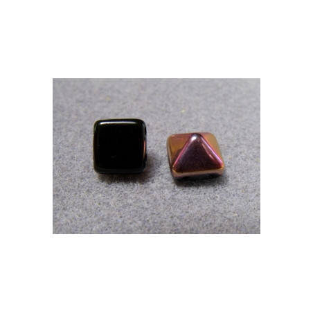 Perle Beadstud 12X12mm Noir Sliperit(X4) 