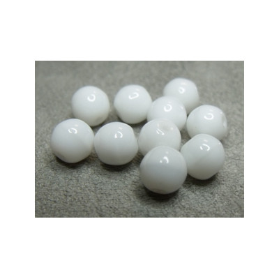 Perle en verre de Bohême 6mm Chalkwhite (x25)