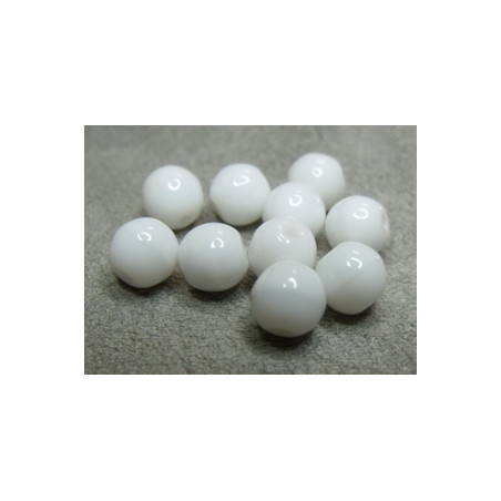 Perle en verre de Bohême 6mm Chalkwhite (x25)