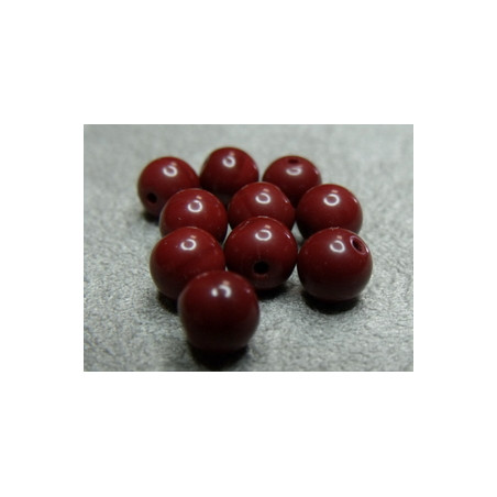 Perle en verre de Bohême 6mm Marroon (x25)