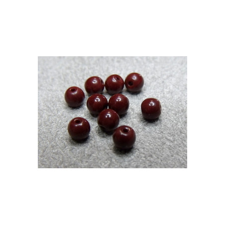 Perle en verre de Bohême 4mm Maroon (x50)