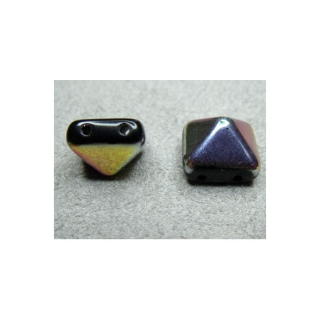 Perle Beadstud 12X12mm Noir Vitrail(X4)  