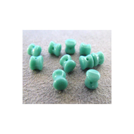 Perle en verre Tchèque "Pellet" 4x6mm Opaque Turquoise 4X6mm (X50)