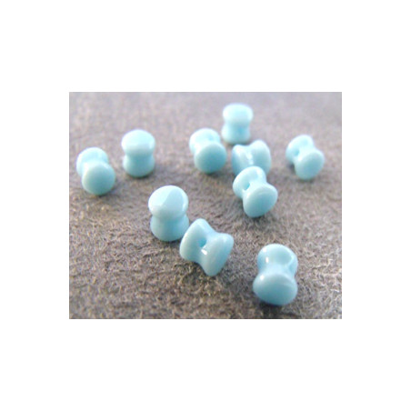 Perle en verre Tchèque "Pellet" 4x6mm Bleu Soie 4X6mm 63020 (X50)