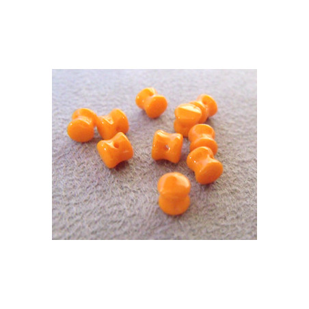 Perle en verre Tchèque "Pellet" 4x6mm Opaque Orange 4X6mm 93120 (X50) 