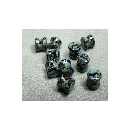 Perle en verre Tchèque "Pellet" 4x6mm Opaque Jet Travertin 4X6mm (X50) 