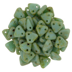 Perles Triangles 6mm Opaque Turquoise - Picasso (X5gr)