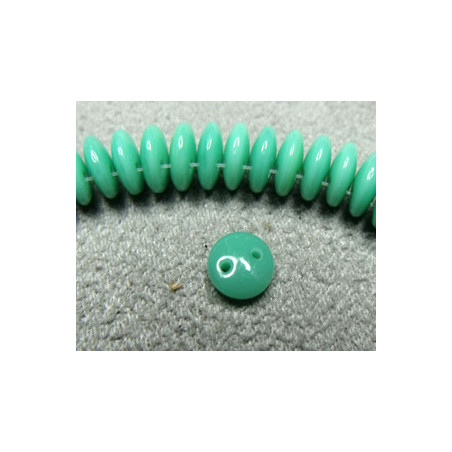 Perles Lentilles 6mm Opaque - Turquoise (X 50perles)