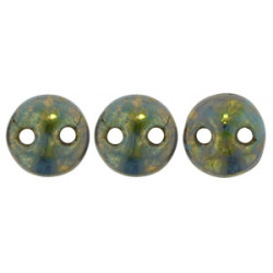 Perles Lentilles 6mm Turquoise - Bronze Picasso (X 50 perles) 