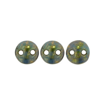Perles Lentilles 6mm Turquoise - Bronze Picasso (X 50 perles) 