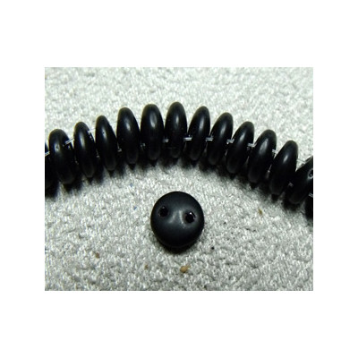 Perles Lentilles 6mm Opaque - Jet Matte (X50perles) 