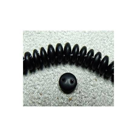 Perles Lentilles 6mm Opaque - Jet Matte (X50perles) 