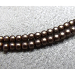 Perles Matted 2 mm Brown Satin (X150 perles)