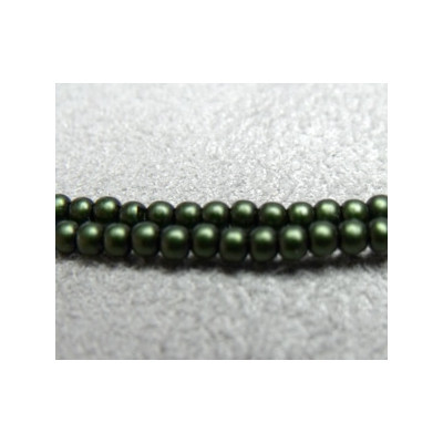 Perles Matted 2 mm Olive Satin (X150 perles)