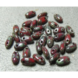 Perles Rizo® Opaque Red Picasso 2,5X6mm (X10gr)  