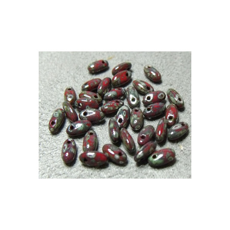 Perles Rizo® Opaque Red Picasso 2,5X6mm (X10gr)  