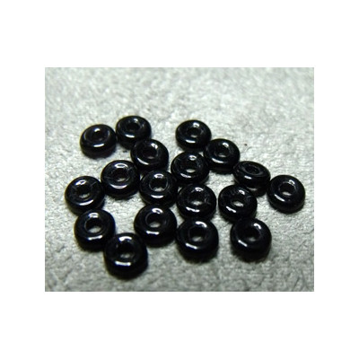 Perle en verre de Bohème O Bead® Jet 4x2mm (X 5gr)