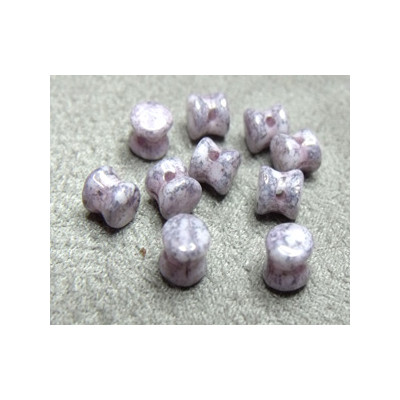 Perle en verre Tchèque "Pellet" 4x6mm Opaque Ceramik Mauve 4X6mm 03000/15435 (X50)