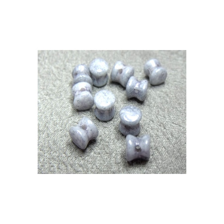 Perle en verre Tchèque "Pellet" 4x6mm Opaque Ceramik Bleu 4X6mm 03000/15464 (X50)
