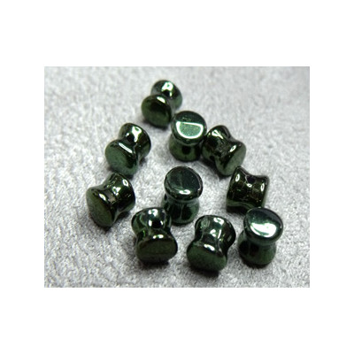 Perle en verre Tchèque "Pellet" 4x6mm Dark Olive Metallic 4X6mm 23980/14495 (X50)