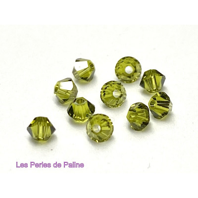Toupies 3mm Olivine - réf.5328 Xilion (x20) Toupies 3mm Olivine - réf.5328 Xilion (x20)