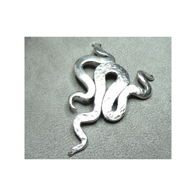 Pièce en Métal Serpent Vieil Argent 66X49mm (X1)