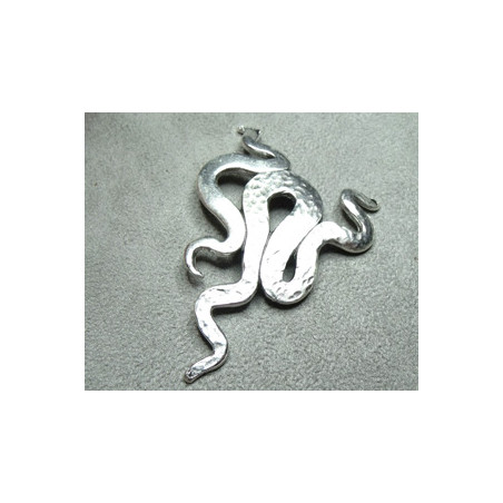 Pièce en Métal Serpent Vieil Argent 66X49mm (X1)