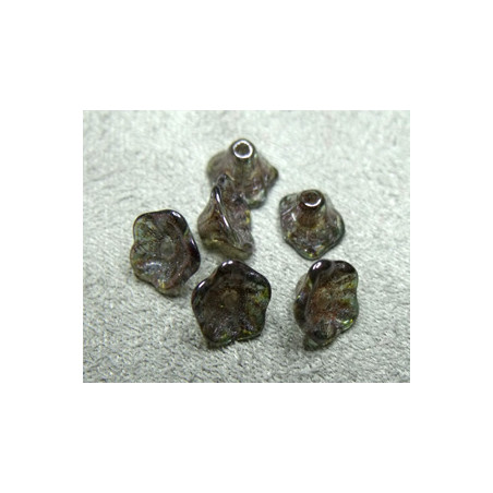 Flower Cup Beads 7X5mm Crystal Blue Luster (X50)