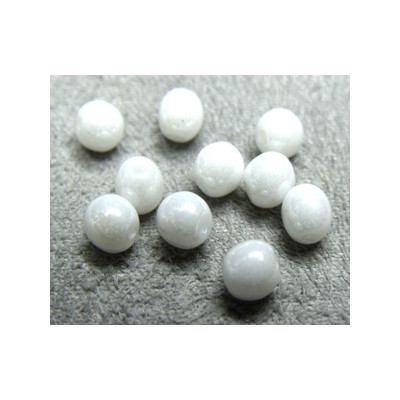 Perle en verre de Bohème 4mm White Ceramic (X50)