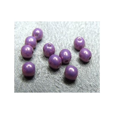 Perle en verre de Bohème 4mm Mix Amethyst Gold Ceramic (X50)