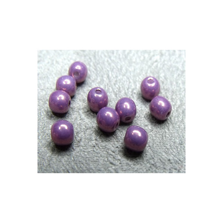 Perle en verre de Bohème 4mm Mix Amethyst Gold Ceramic (X50)