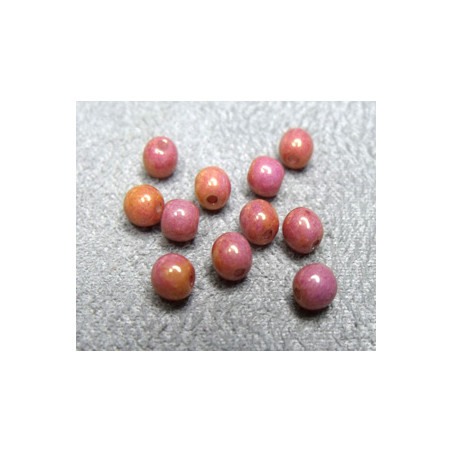 Perle en verre de Bohème 4mm Rose Orange Mix Ceramic (X50)