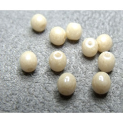 Perle en verre de Bohème 4mm Beige Ceramic (X50)
