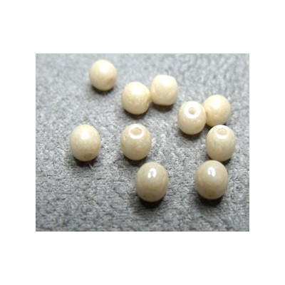 Perle en verre de Bohème 4mm Beige Ceramic (X50)