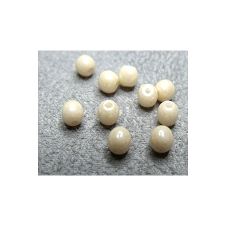 Perle en verre de Bohème 4mm Beige Ceramic (X50)