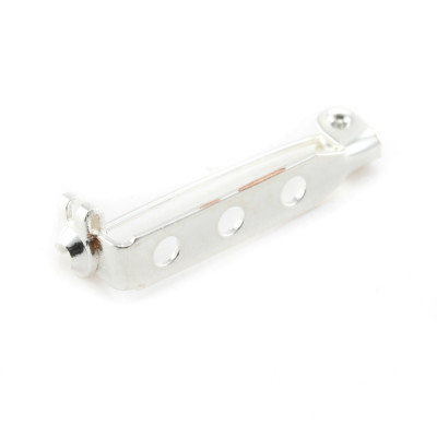 Support de broche 3 trous argent 6x27mm (x1) Support de broche 3 trous argent 6x27mm (x1)