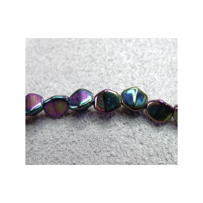 Perles Pinch 5X3mm Irisé Purple (X50) Perles Pinch 5X3mm Irisé Purple (X50)