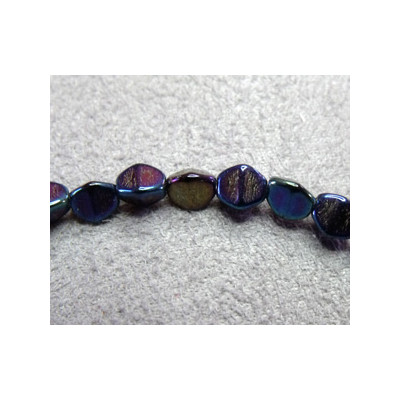 Perles Pinch 5X3mm Irisé Blue (X50) Perles Pinch 5X3mm Irisé Blue (X50)