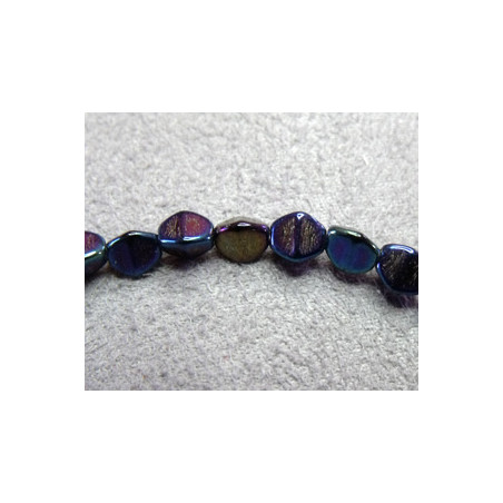 Perles Pinch 5X3mm Irisé Blue (X50) 