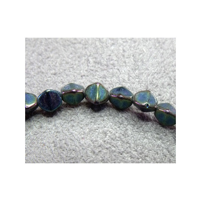 Perles Pinch 5X3mm Irisé Green (X50) Perles Pinch 5X3mm Irisé Green (X50)
