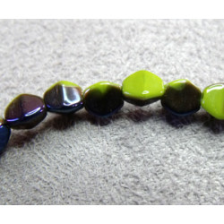 Perles Pinch 5X3mm Olive Blue Irisé (X50)